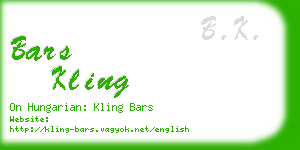 bars kling business card